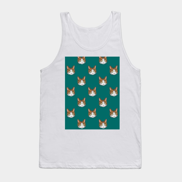 Cat Head Pattern Tank Top by okpinsArtDesign